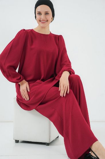 Ayrobin Tunik Pantolon Alt Üst Takım 6712 - Bordo resmi